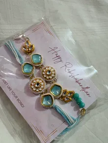 Turquoise Kundan Rakhi — 1
