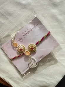 Apricot Kundan Rakhi — 2